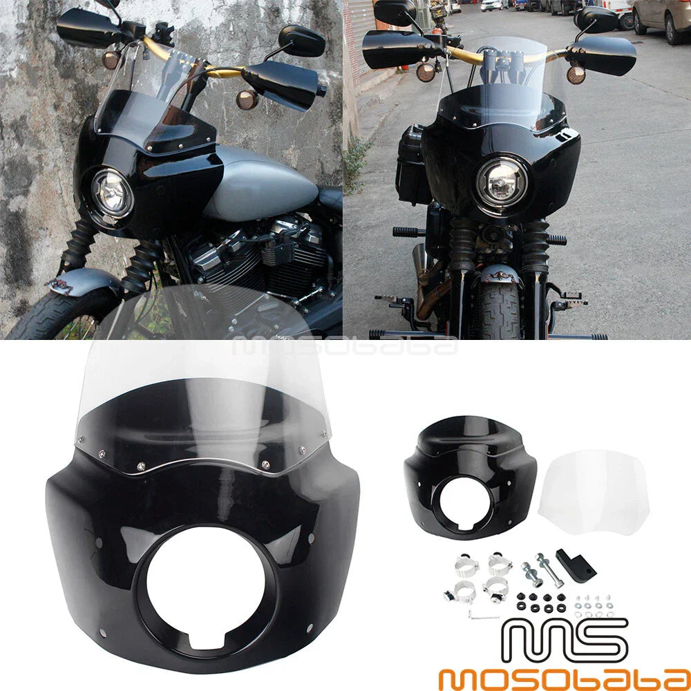 11" Windshield Headlight Fairing for Harley Dyna Street Bob FXDB, Fat Bob FXDF
