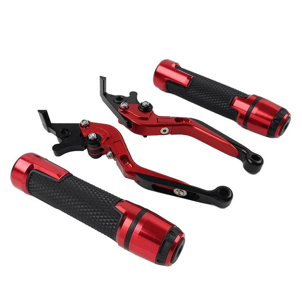 Red Extendable Brake Clutch Levers & Handlebar Grips for Honda CBR600RR (2003-2016)