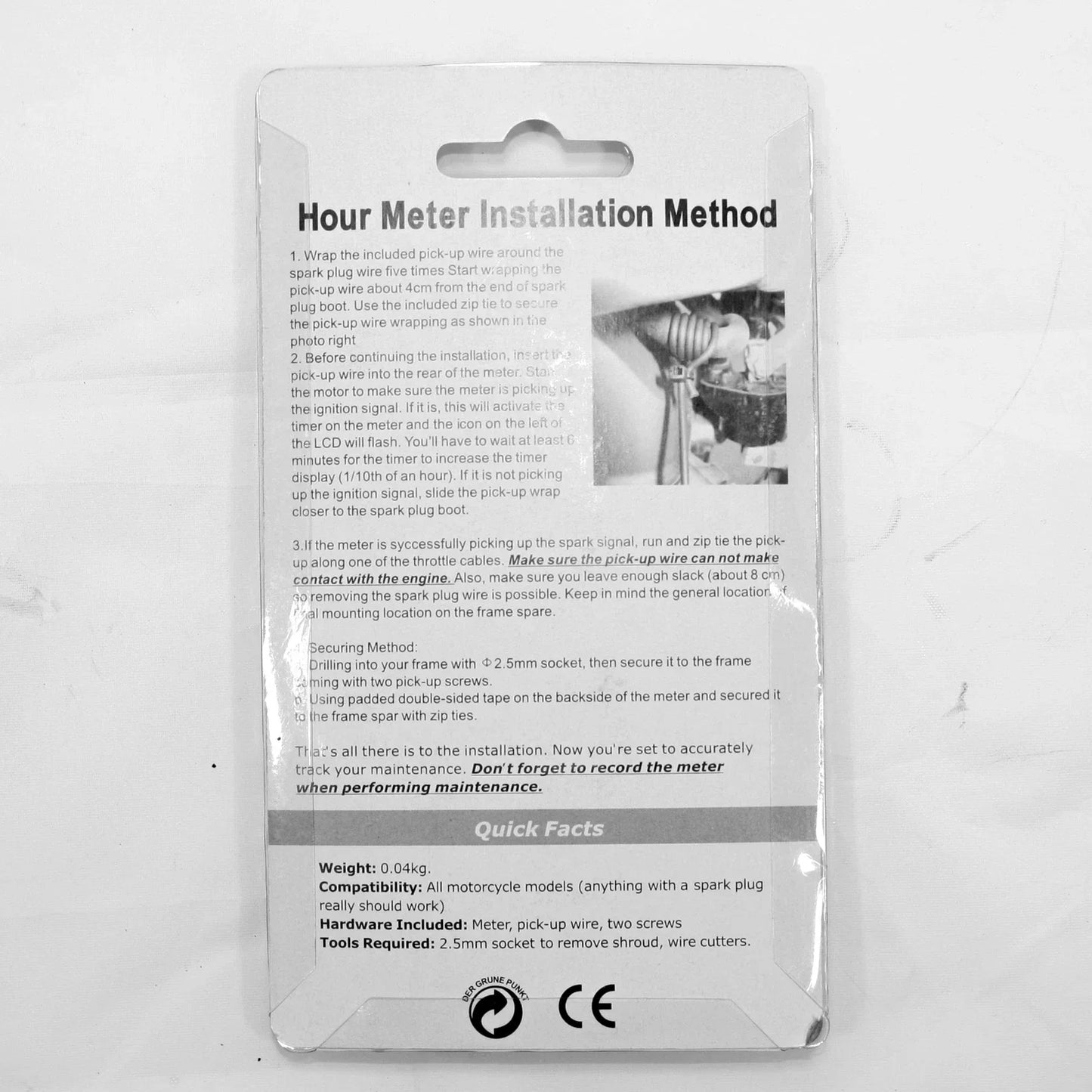 Inductive Waterproof Hour Meter for Marine ATV Motorcycle Dirt Bike Ski Engine GREEN