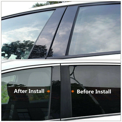 8x Door Window Trim Pillar Covers for Nissan Rogue (2014-2020) Black