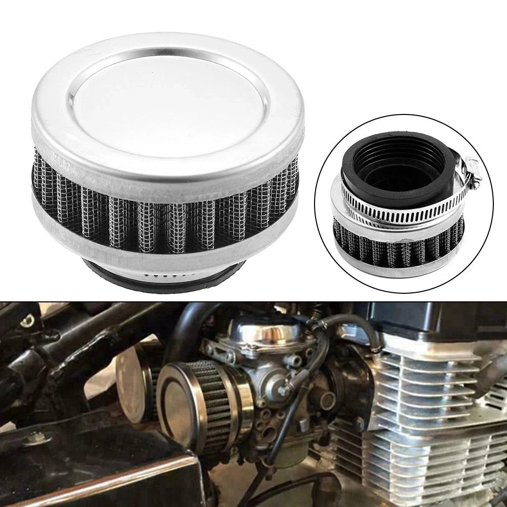 Air Filter Cleaner / 45MM Round Tapered Rubber Silver for Motorcycle