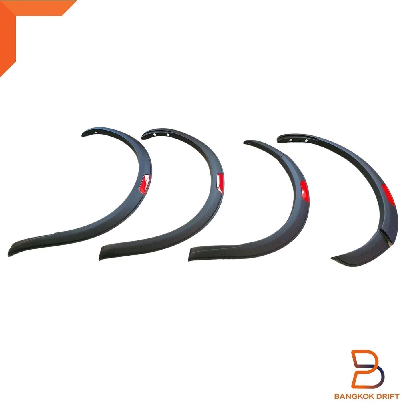3" Fender Flares for Nissan Navara D23 (2021-2023) - PRO-4X Style Matte Black Red