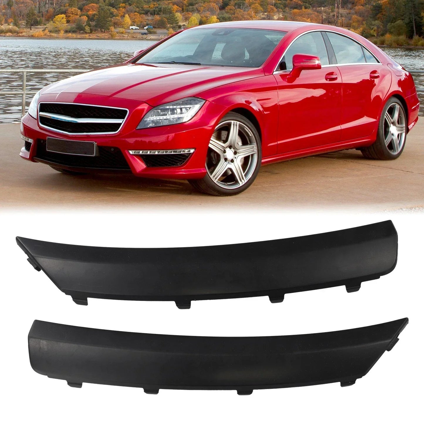 2 x Front Bumper Cover Molding Left & Right for Mercedes-Benz W167 (2015–2022)