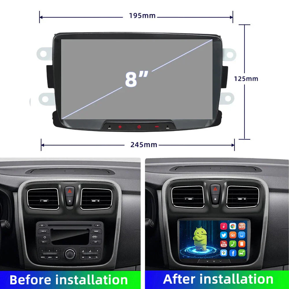 8'' GPS Sat Nav Car Stereo Radio for Renault Trafic (2014-2023)