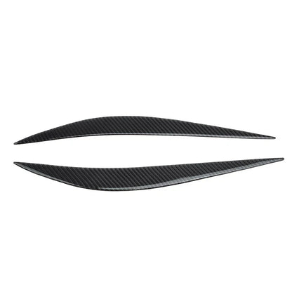 Vehicle Headlight Eye Lid Cover 2 x Carbon Fiber Black