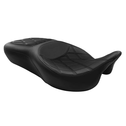 Black Gel Driver Rider Passenger Seat for Harley Street Road Tri Glide (09-23)