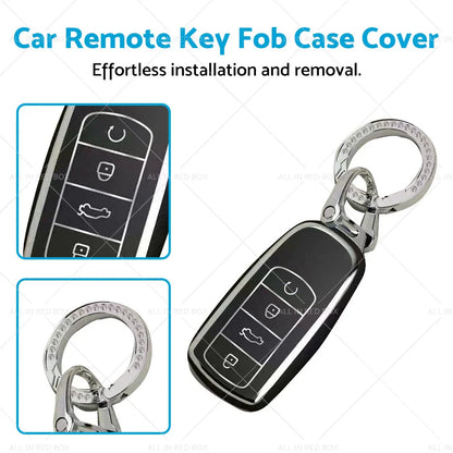 Chery Omoda 5 Remote Key Fob Case Cover  Black & Silver TPU