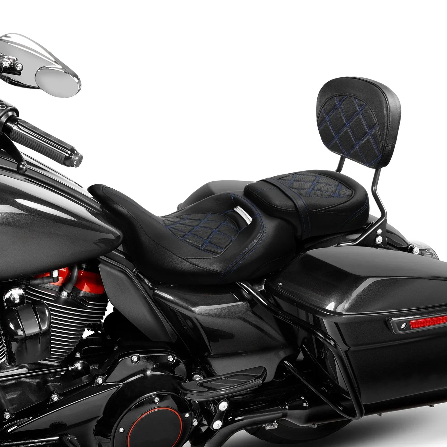Passenger Sissy Bar Backrest Pad Bracket for Harley Touring Road King Glide