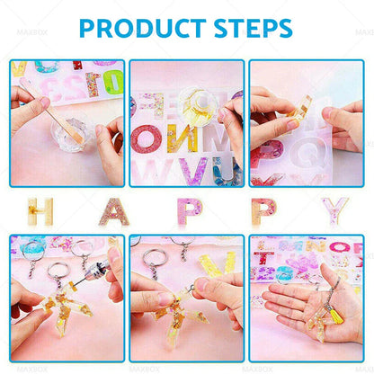 Epoxy Resin Mold Letter Number Silicone Mould for Keychain Tassel Pin Vise