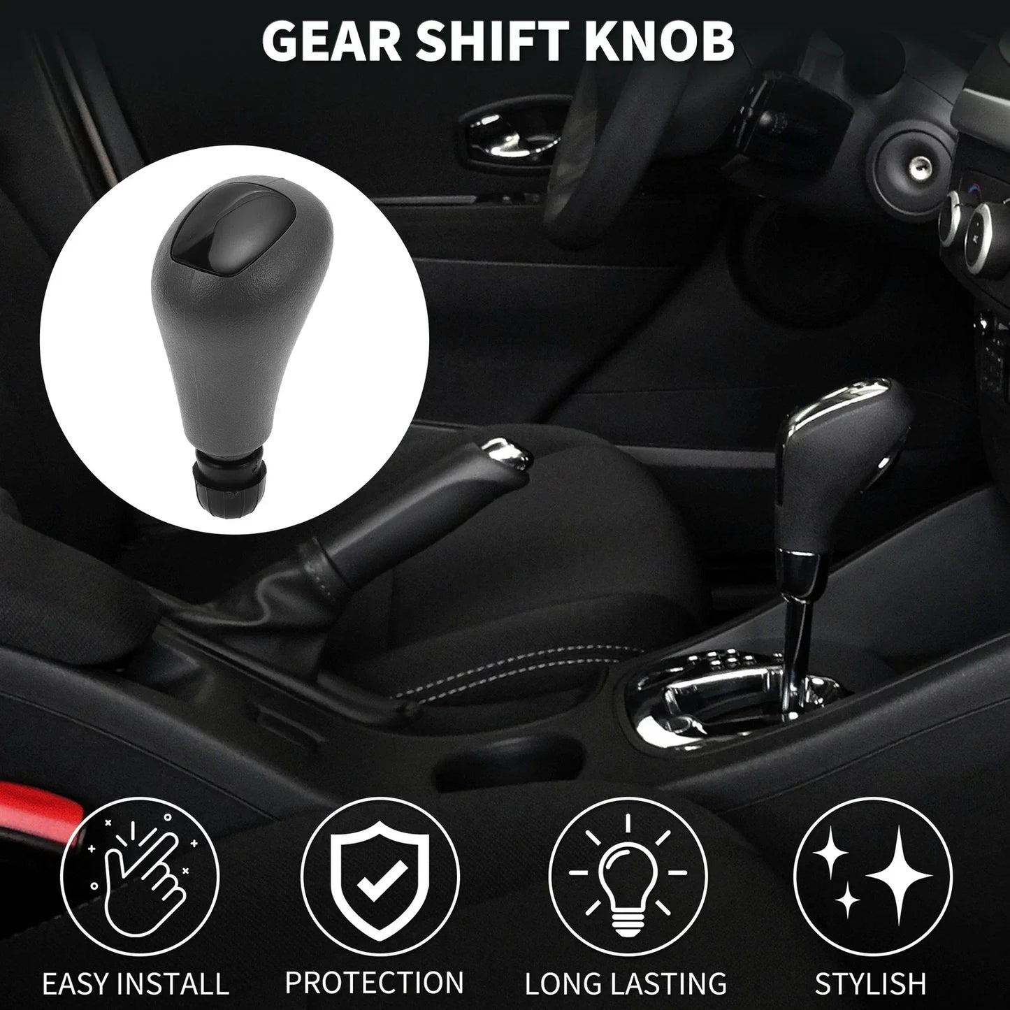 Automatic Gear Shift Knob for Mercedes-Benz C-Class (2000-2019) Black Gray