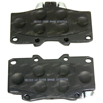 Front Slotted Disc Brake Rotors + Pads for Toyota Prado (1996-2002)