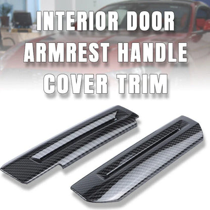 Carbon Fiber Car Interior Door Armrest Handle Cover Trim for Ford Mustang