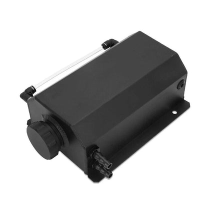 2L Aluminum Black Coolant Radiator Overflow Tank for Universal Vehicles