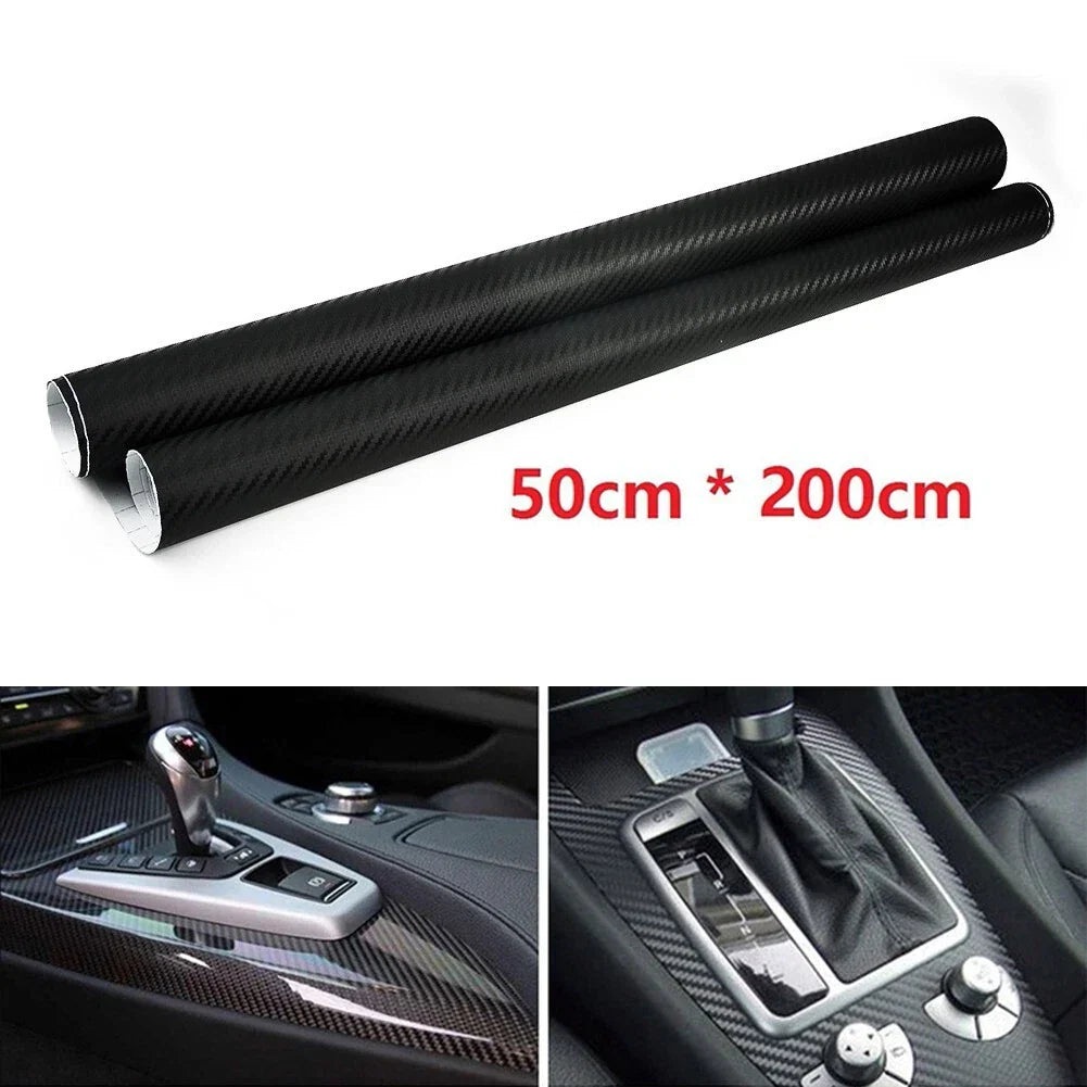 Car Exterior 3D Matt Black Carbon Fiber Vinyl Film Sticker Decal