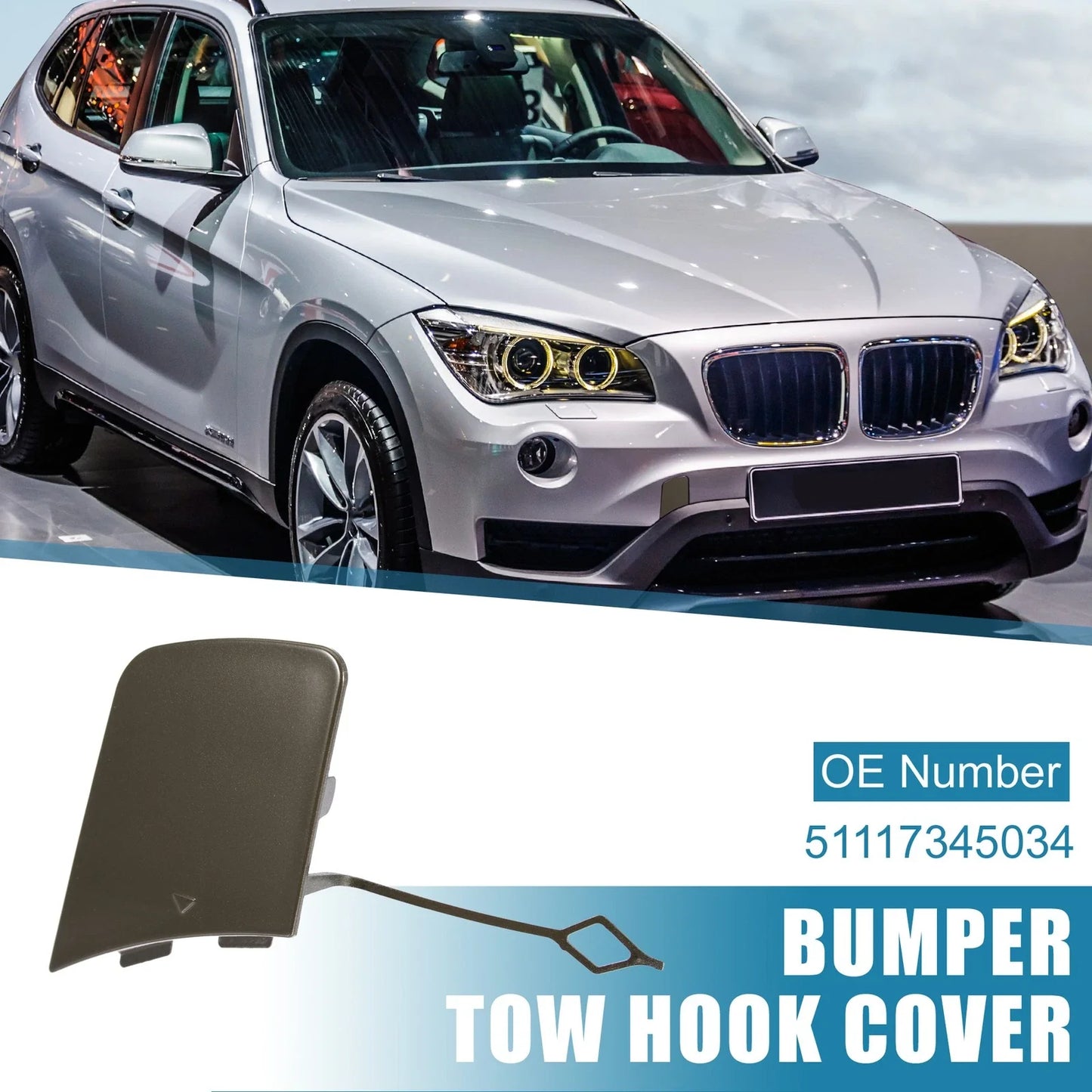 Front Bumper Tow Hook Cover for BMW X1 Brown (2012 - 2015)