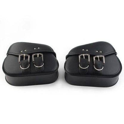 Black PU Leather Saddle Bags Side Luggage for Harley Sportster Dyna