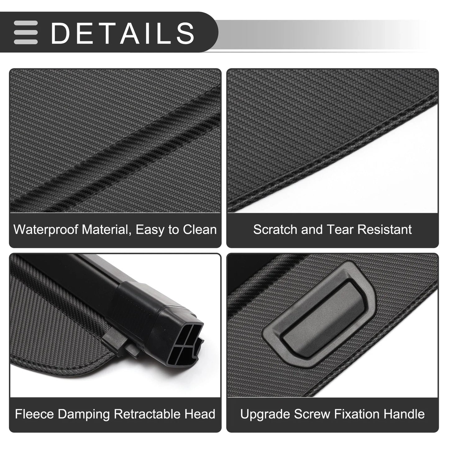 Cargo Cover for BMW X5 Trunk Parcel Shelf Carbon Fiber Black