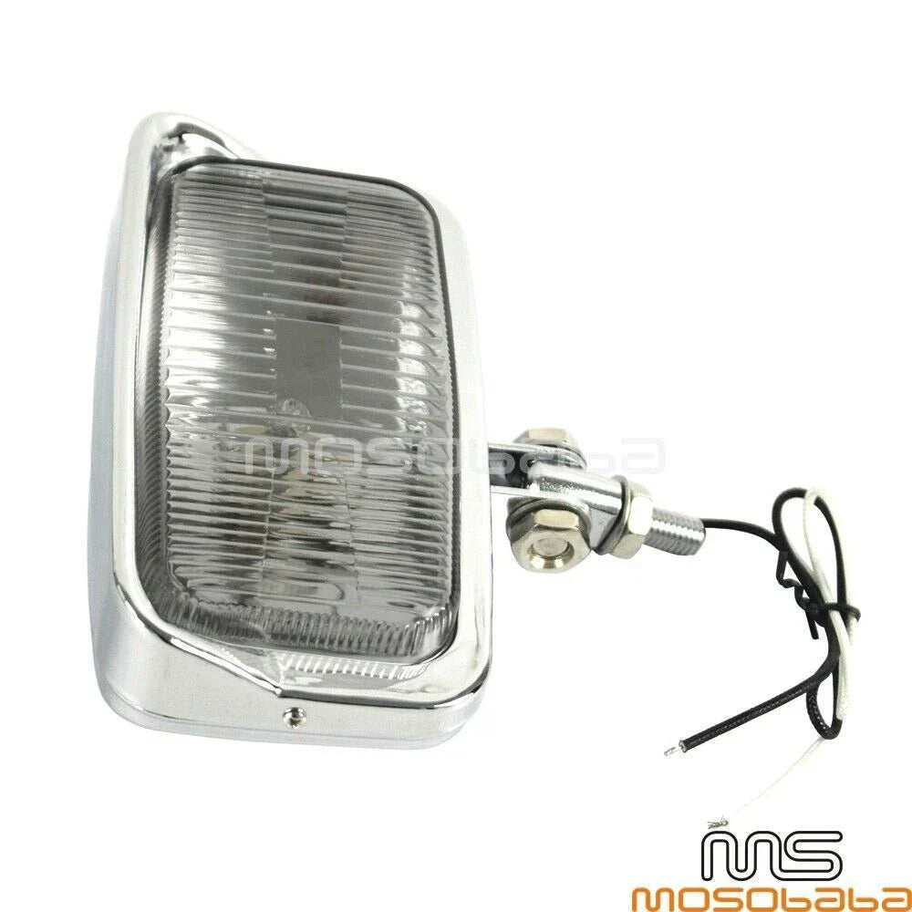 Square Chrome Headlight for Harley Chopper Bobber Cafe Racer