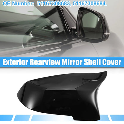 Rear View Mirror Cover Shell Trim for BMW 528i Bright Black