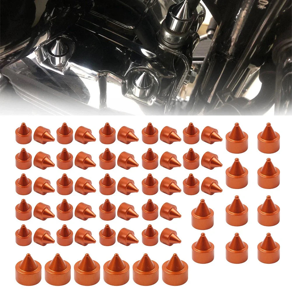 62X Engine Bolt Red Cap Kit for Harley Touring Road King Softail Trike (2018-2024)