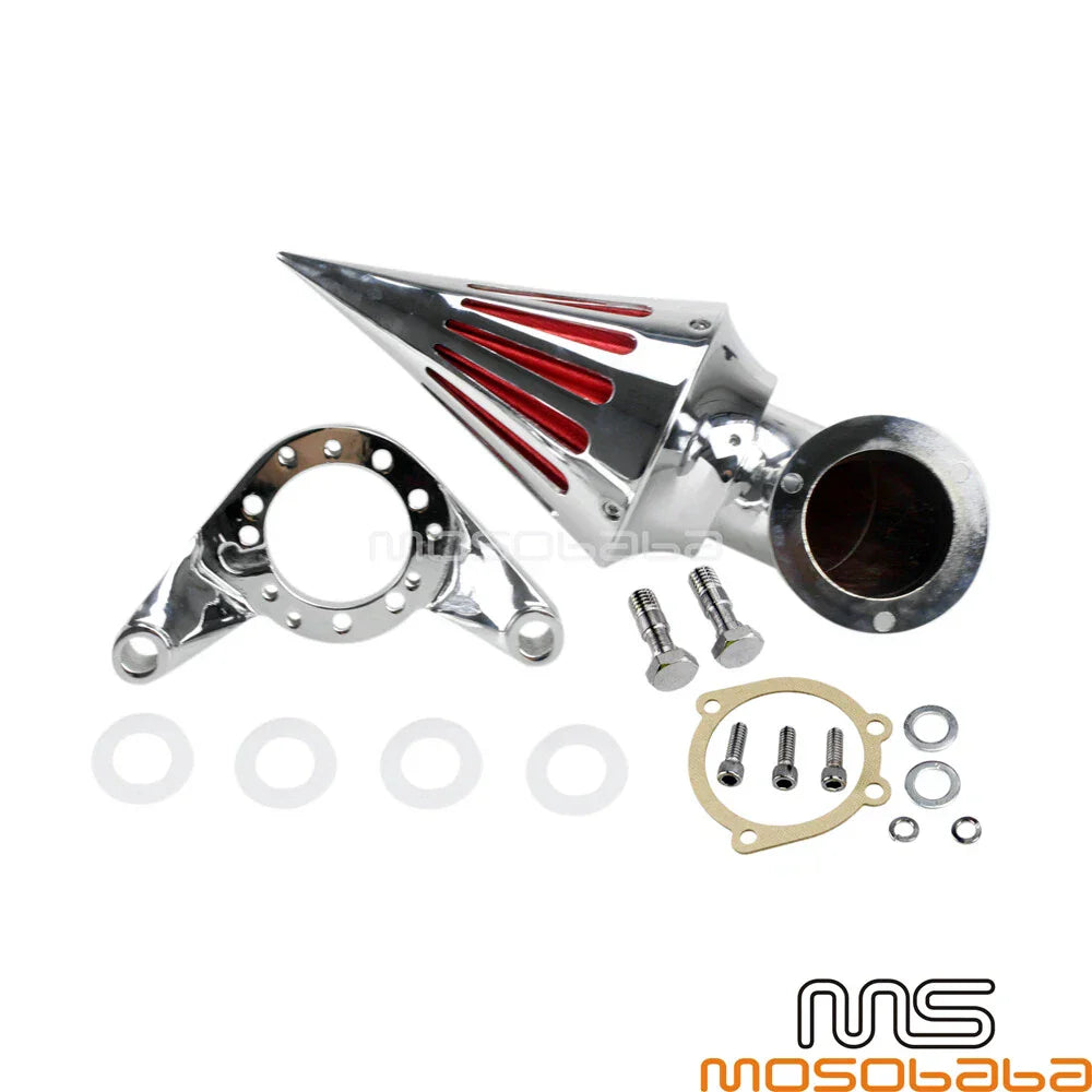 Chrome Cone Spike Air Cleaner Filter for Harley Dyna CV Carburetor (2000-2017)