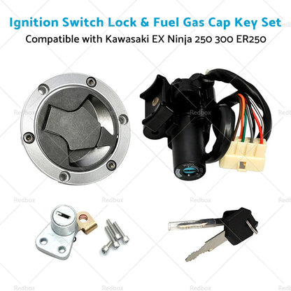 Ignition Switch Lock & Gas Cap Key Set for Kawasaki EX250 Ninja 250 (2008-2012)