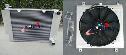 Aluminum Radiator & Shroud & Fan & Oil Cooler for Mazda RX2 RX3 RX4 RX5 RX7 (1970-1985)