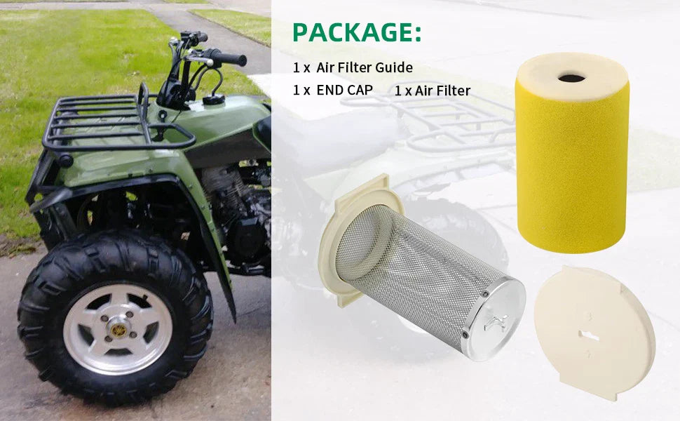 Air Filter & Guide & END CAP for Yamaha Timberwolf 250 YFB250 (1992–2000)