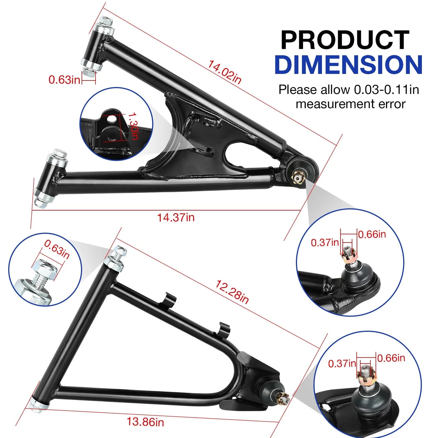 2 x Front Upper & Lower Control A-Arms for Yamaha Banshee (1987–2006)