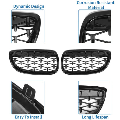 1 x Front Hood Bumper Grille for BMW 328xi M3 335xi 328i 335i Black