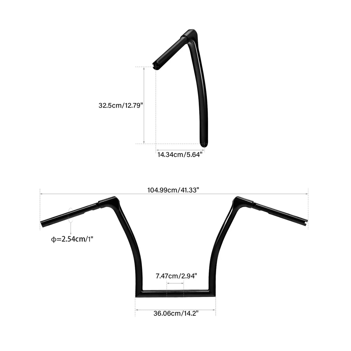 Black 13" Fused Bar 1.25" Handlebar for Harley Road Glide (2015-2024)