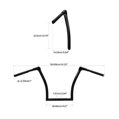 Black 13" Fused Bar 1.25" Handlebar for Harley Road Glide (2015-2024)