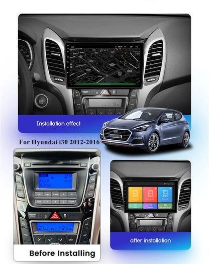 9" Android 10.1 Stereo Radio GPS Navigation Head Unit for Hyundai I30 (2012-2017)