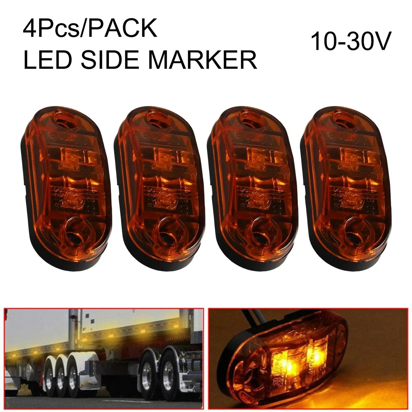 2 x Led Light Oval Clearance Trailer Side Marker Tail Lamp 12V-24V DC for Car Truck