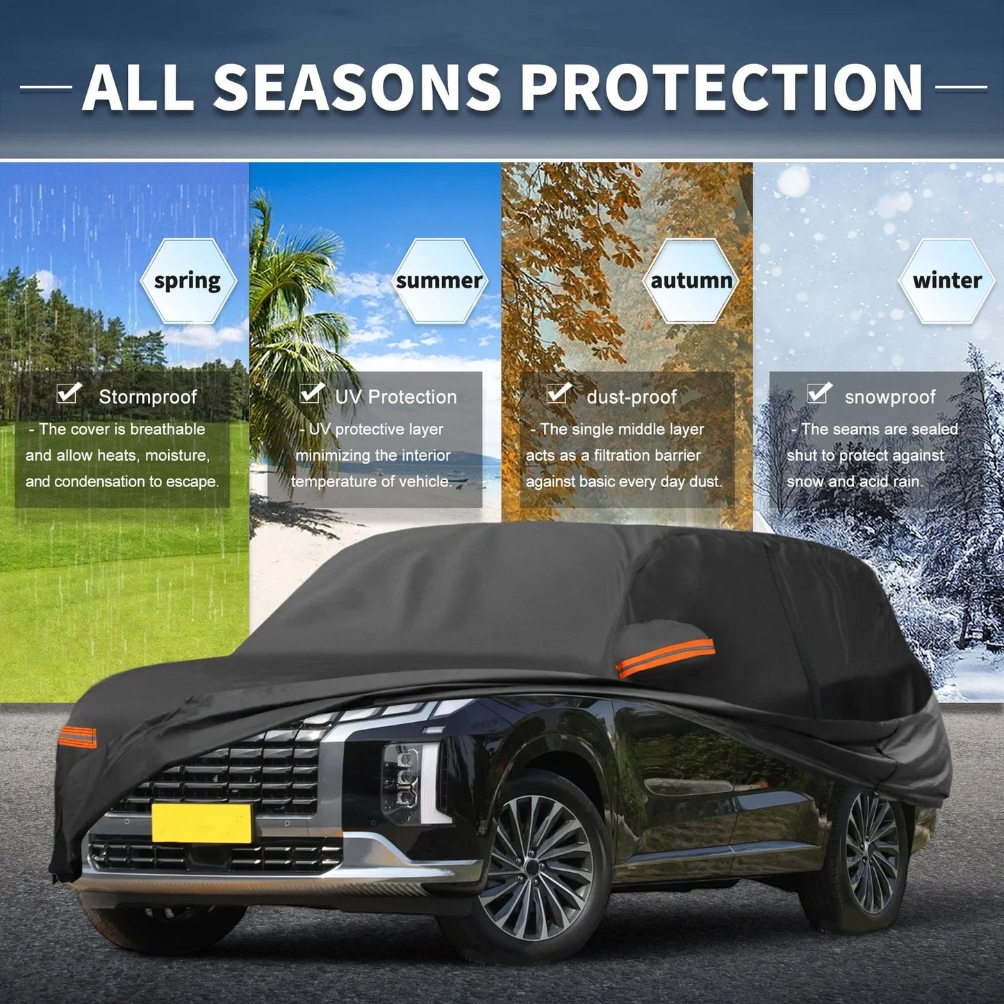 Waterproof Aluminum Film Car Cover for Hyundai Palisade (2020-2023)