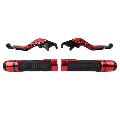 Red Extendable Brake Clutch Lever Grip Set for Suzuki GSXR600 GSXR1000