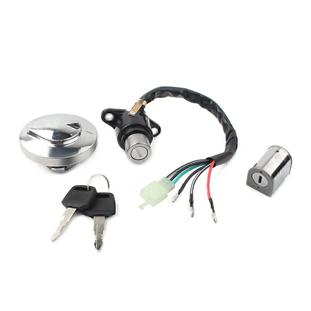 Ignition Switch Fuel Gas Cap Helmet Seat Lock Key Set for Honda Rebel 250 (1985-2016)