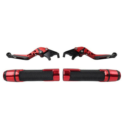 Red Extendable Brake Clutch Lever Grip Set for Yamaha YZF R3 MT-03 (2015-2023)