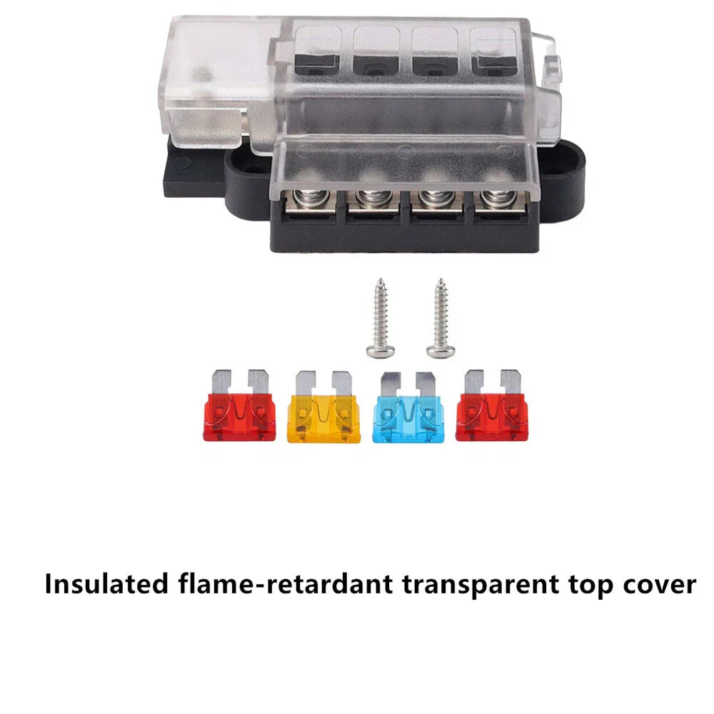 4 Way 32V Circuit Fuse Box Blade Fuses for Car Truck Universal