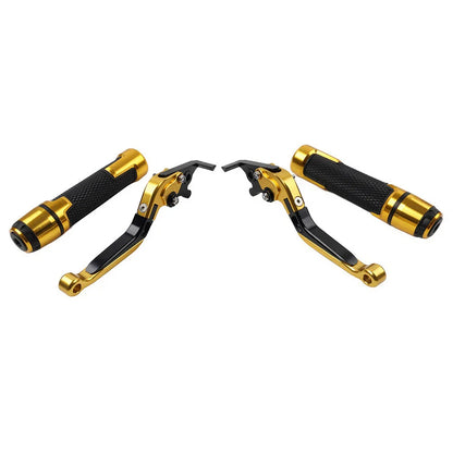 Gold Extendable Brake Clutch Levers & Handlebar Grips for Kawasaki ZX1400 (2006-2023)