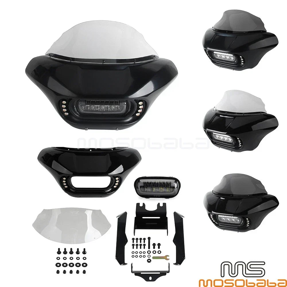 ABS Fairing Windshield w/Bracket & Turn Signal for Softail Street Bob (2018-2023)