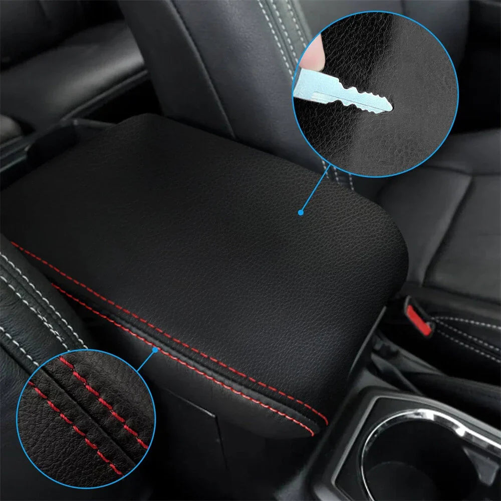 Leather Center Console Lid Armrest Cover for Toyota Tacoma (2016-2023)