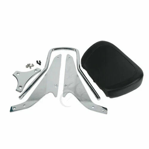 Black/Chrome Sissy Bar Backrest Pad for Suzuki Boulevard M109RZ (2006 - 2023)