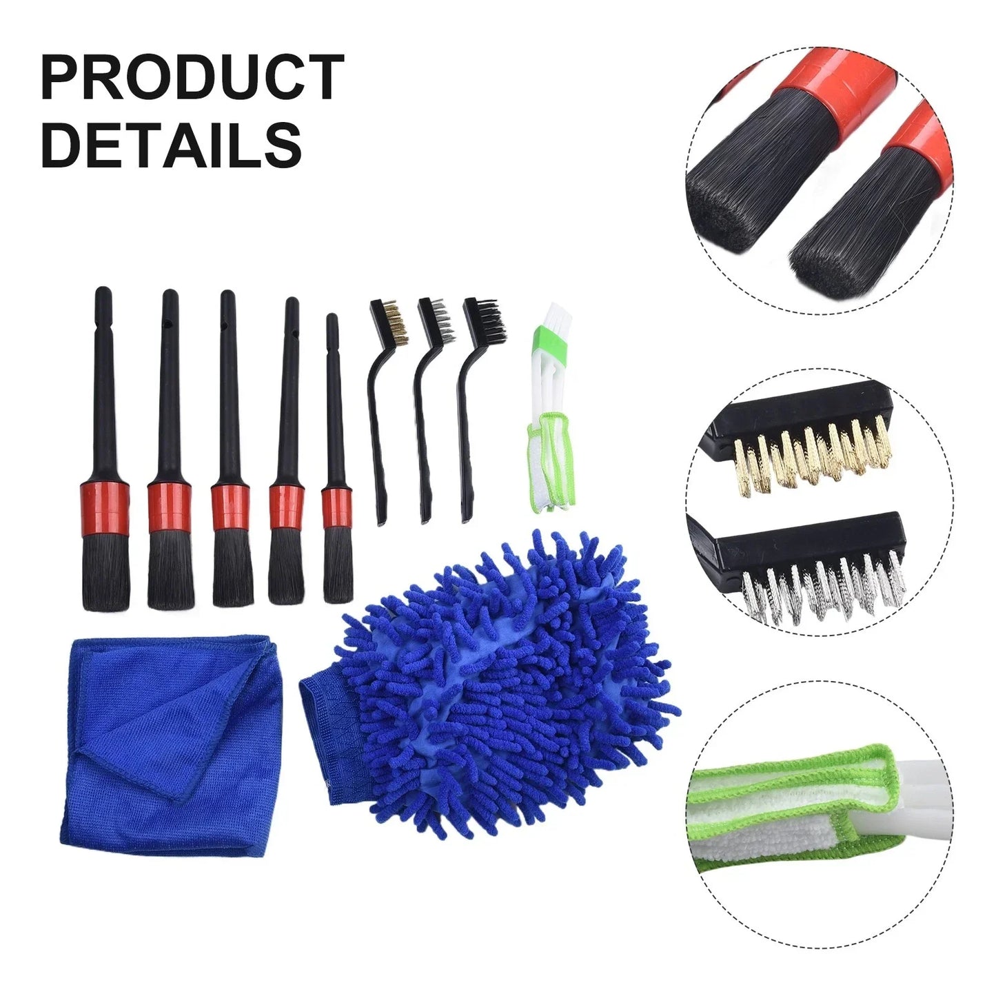 Car Detailing Brush / 13pcs / Vehicle Interior Exterior Wheel Clean for Vehicle