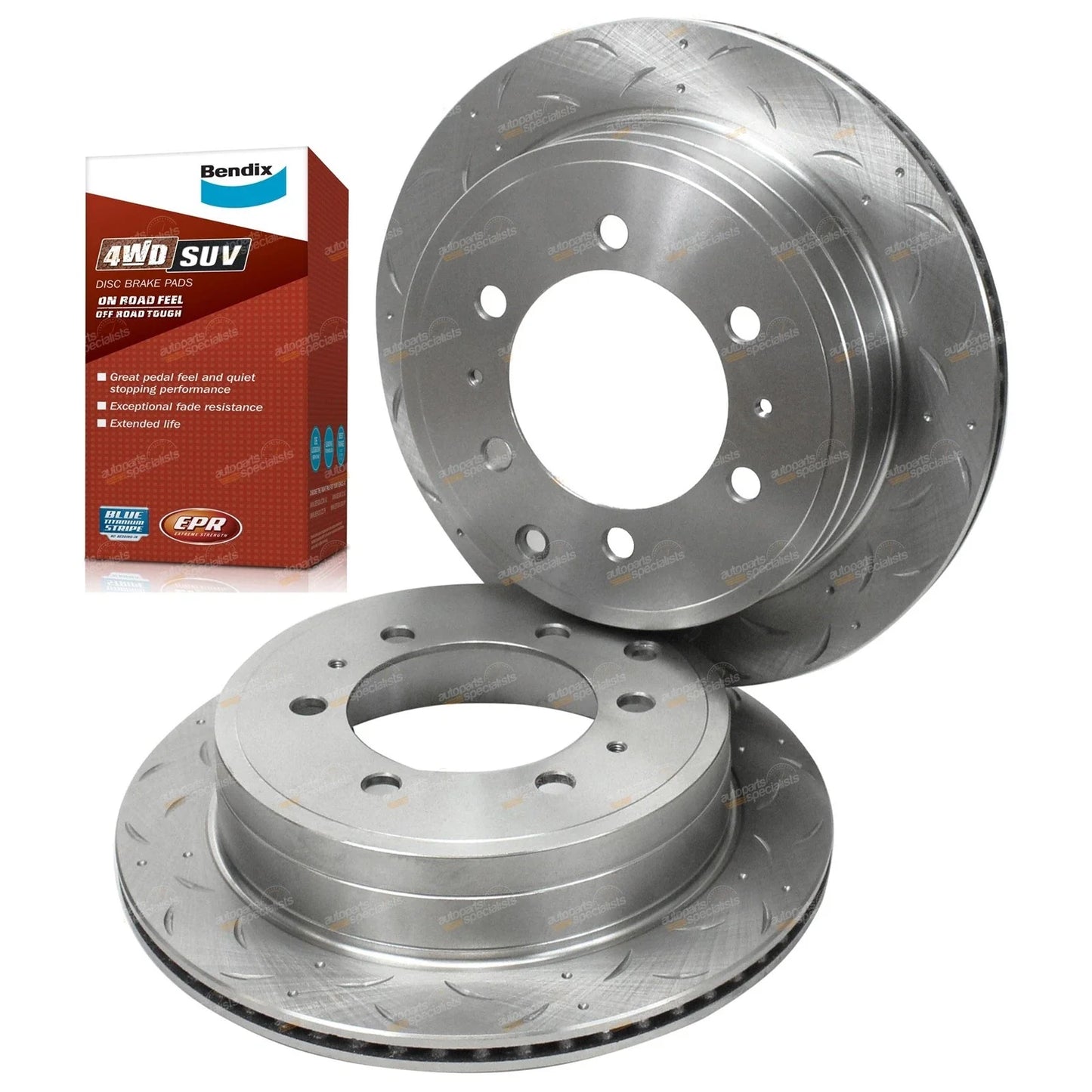 2 x Rear Disc Rotors Pads for Prado KDJ120 GRJ120 KZJ120 (2002–2009)