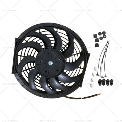 12" Universal Push Pull Radiator Fan for Engine Bay Cooling - Black (All Years)