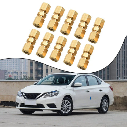 Brass Brake Line Compression Fitting Unions / 10 PCS