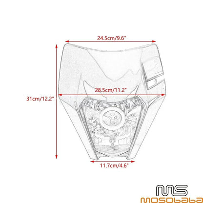 Dirt Bike Front LED Headlight Fairing for Honda CR125, Yamaha WR250