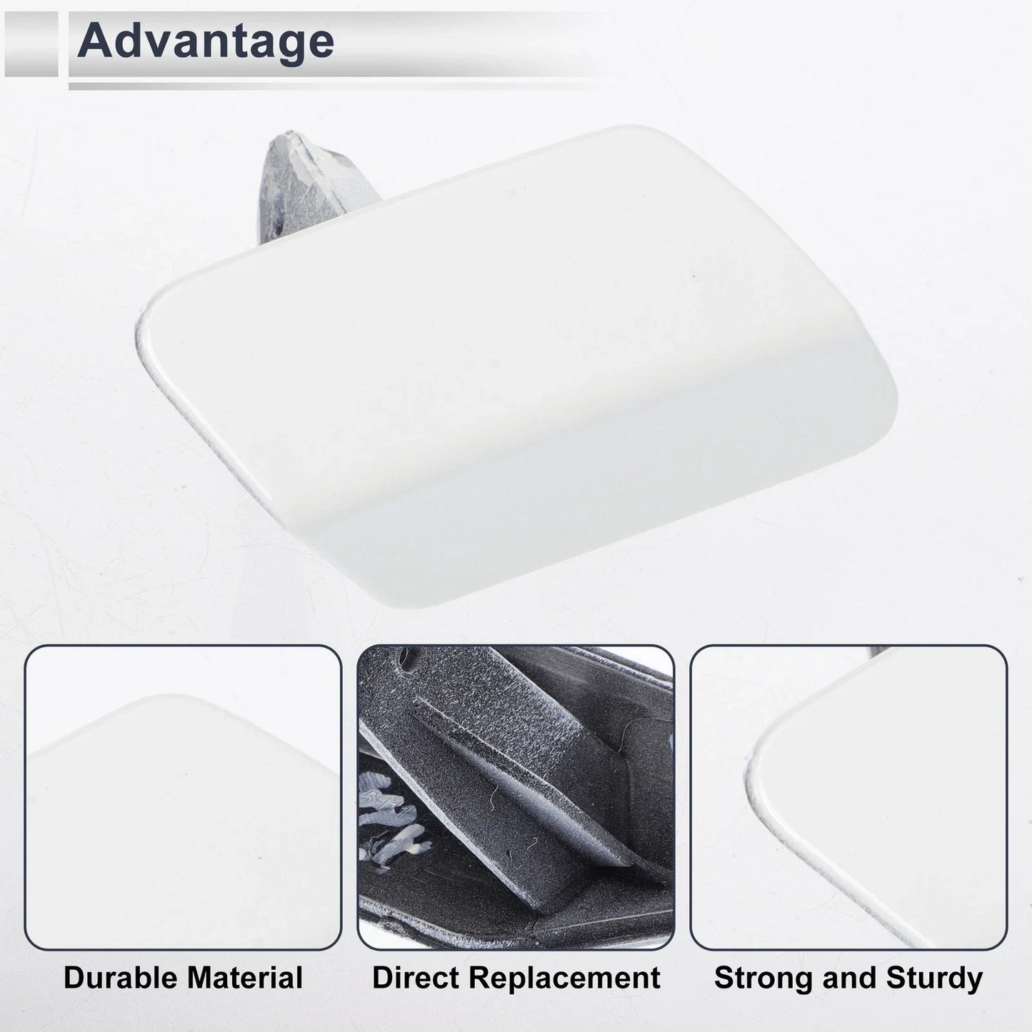 Front Right Side Bumper Headlight Washer Nozzle Cover Cap for BMW 320i White