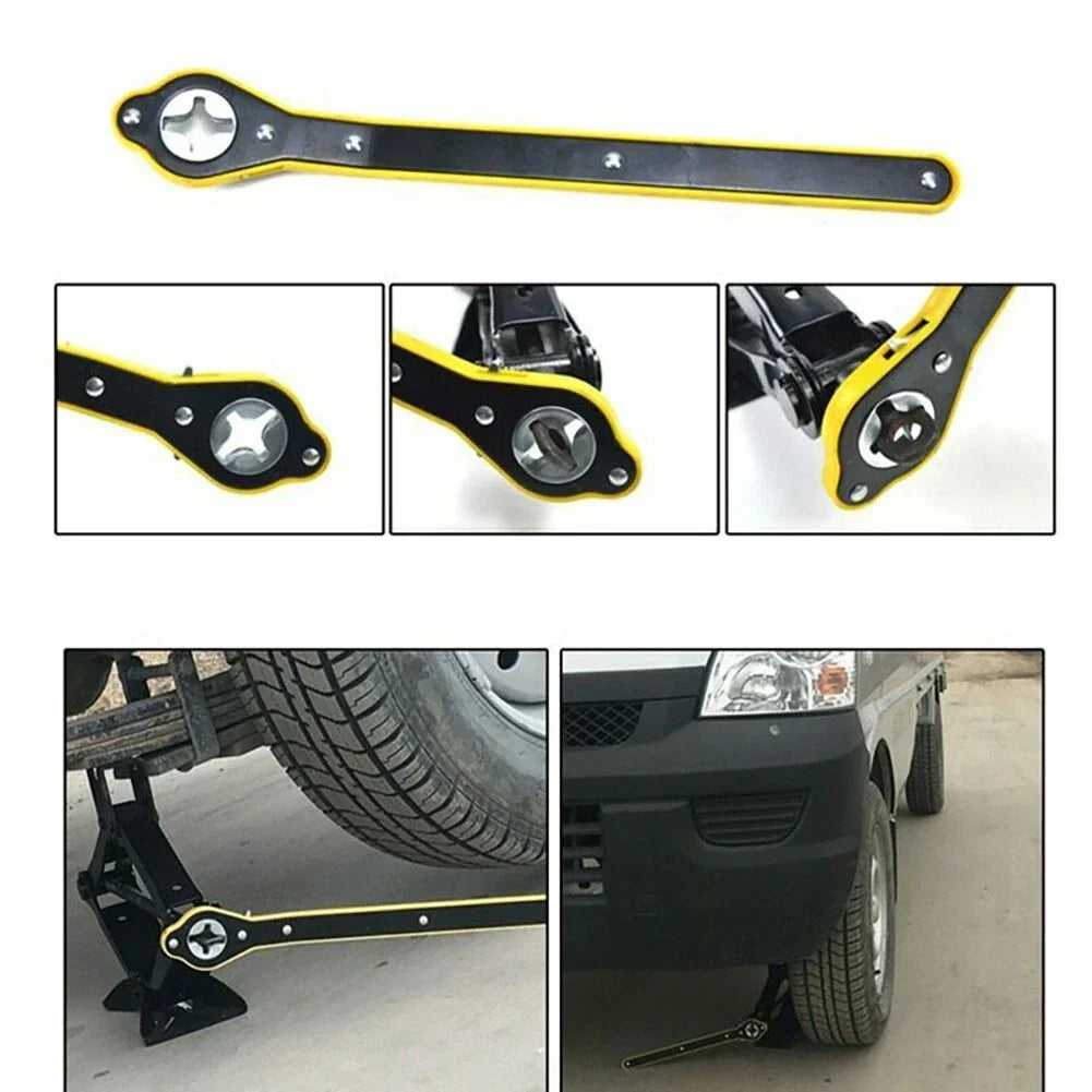 Labor-Saving Ratchet Wrench Scissor Garage Tire Wheel Lug Wrench Hand Tool